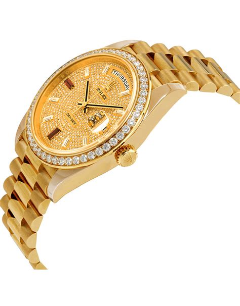 rolex day date yellow gold president replica|Rolex presidential 18k solid gold.